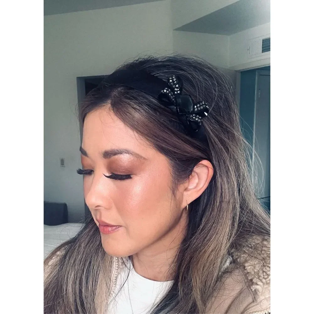 Hand Made Rhinestone bow headband - Picture 5 of 5
